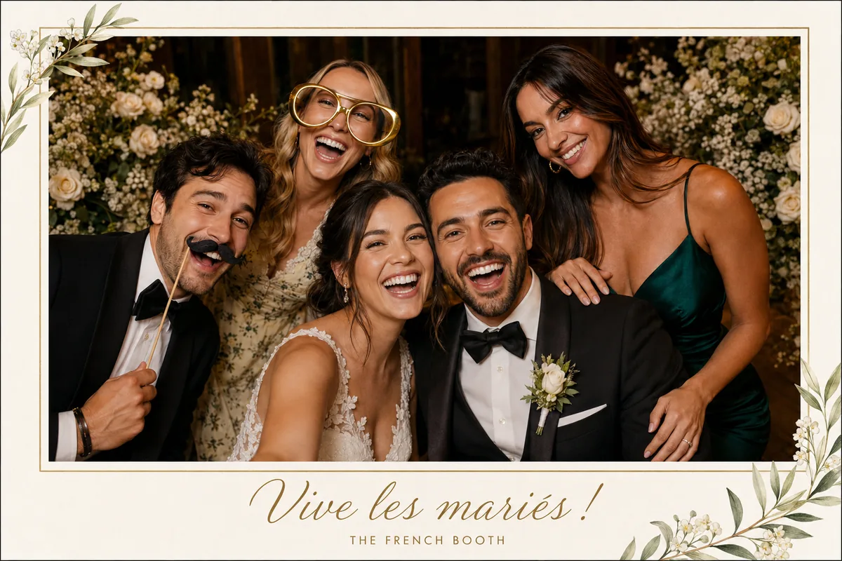 Tirage photobooth personnalisé, Vive les mariés