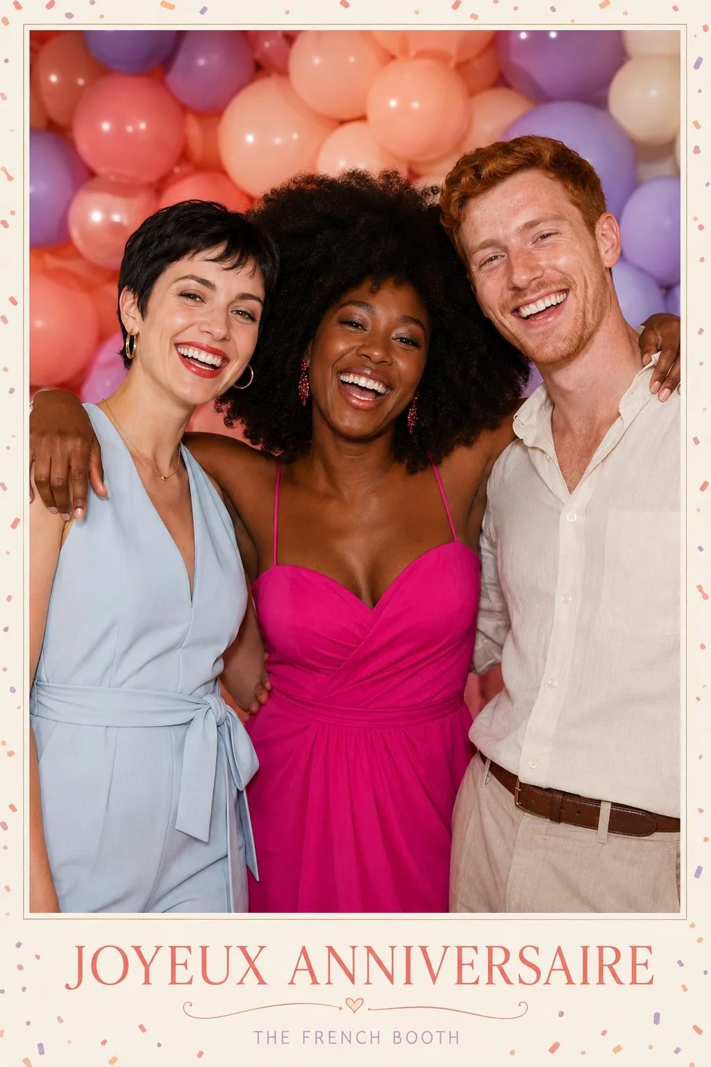 Trio d'amis, tirage Joyeux anniversaire