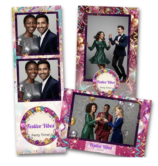 Layout de tirage personnalisé pour une soirée festive