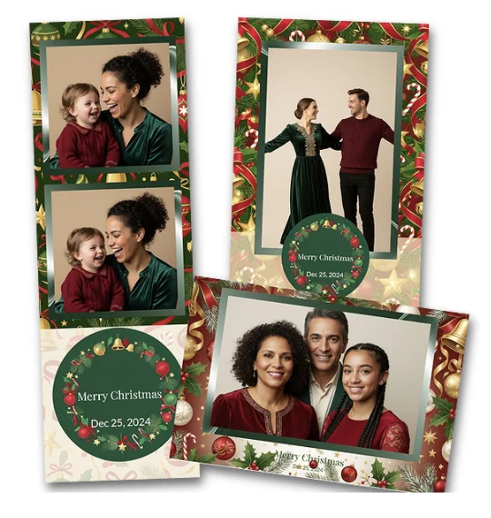 Layout de tirage personnalisé pour un Noël en famille